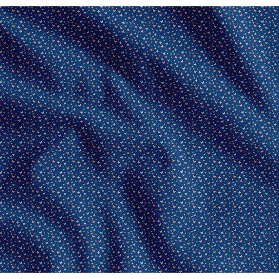 Soimoi Cotton Poplin Fabric Butterfly Shirting Printed Fabric 1 Yard 56 Inch Wide