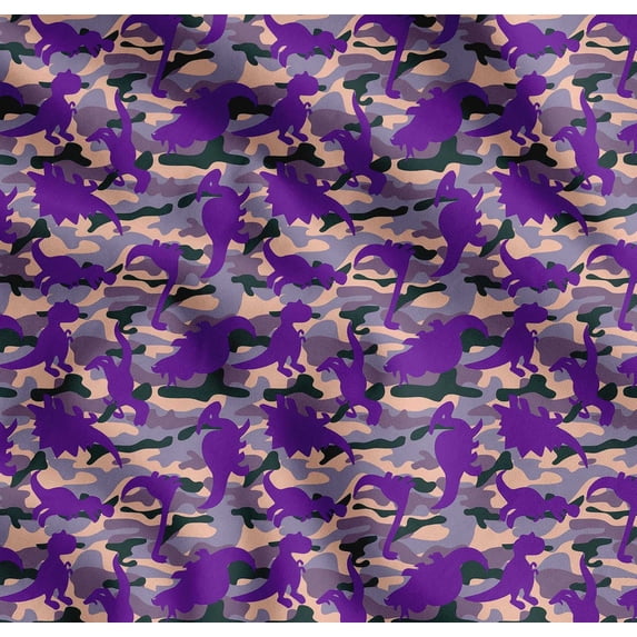 Soimoi Cotton Poplin Fabric Camouflage Texture & Dinosaur Animal Print Sewing Fabric Yard 56 Inch Wide
