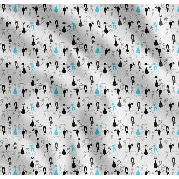 Soimoi Cotton Poplin Fabric Cat Animal Decor Fabric Printed Yard 42 Inch Wide