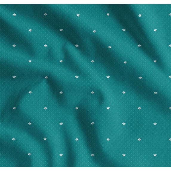 Soimoi Cotton Poplin Fabric Check & Fleur_De_Lis Damask Decor Fabric Printed Yard 56 Inch Wide