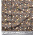 thumbnail image 1 of Soimoi Cotton Poplin Fabric Check,Leaves & Floral Artistic Fabric Prints by Yard 56 Inch Wide, 1 of 1