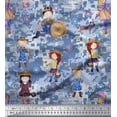 thumbnail image 1 of Soimoi Cotton Poplin Fabric Circle,Farm Boy & Girl Kids Decor Fabric Printed Yard 42 Inch Wide, 1 of 1
