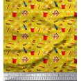 thumbnail image 1 of Soimoi Cotton Poplin Fabric Cold Drink,Pizza & Burger Food Print Fabric by Yard 42 Inch Wide, 1 of 1