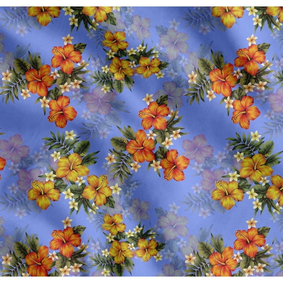 Soimoi Cotton Poplin Fabric Floral & Leaves Tropical Print Fabric by The Yard 56 Inch Wide