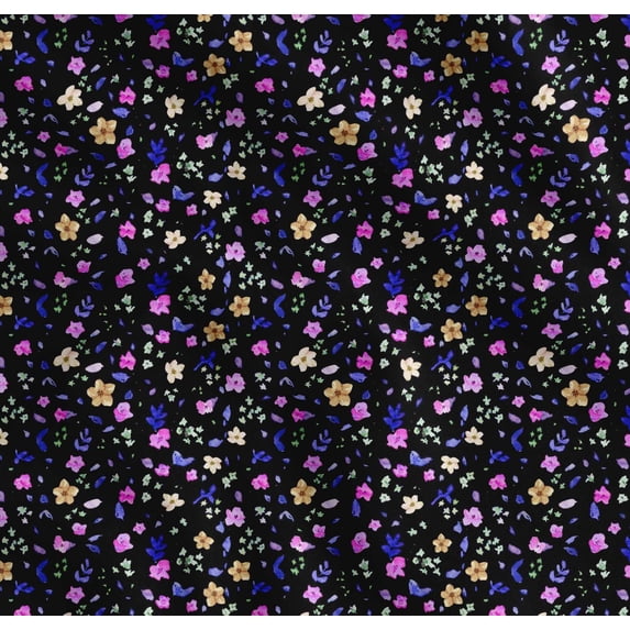 Soimoi Cotton Poplin Fabric Flower Watercolor Fabric Prints by Yard 42 Inch Wide
