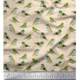 thumbnail image 1 of Soimoi Cotton Poplin Fabric Flycathcer Bird Print Sewing Fabric Yard 42 Inch Wide, 1 of 1