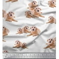 thumbnail image 1 of Soimoi Cotton Poplin Fabric Golden Retriever Dog Printed Craft Fabric by The Yard 56 Inch Wide, 1 of 3