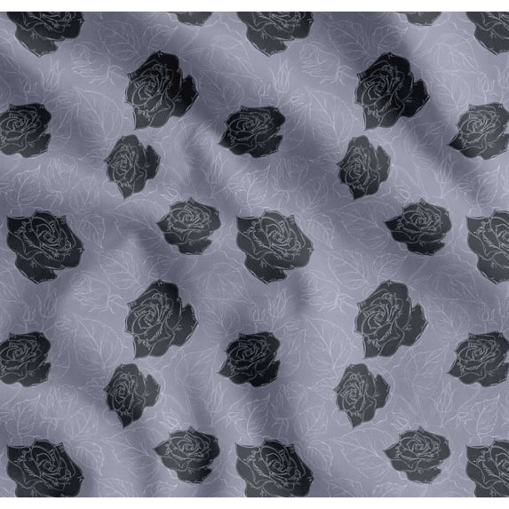 Soimoi Cotton Poplin Fabric Leaves & Floral Artistic Decor Fabric Printed Yard 42 Inch Wide
