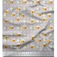 thumbnail image 1 of Soimoi Cotton Poplin Fabric Leaves,Floral & Honey Bee Clip Art Print Fabric by Yard 56 Inch Wide, 1 of 1