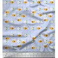 thumbnail image 1 of Soimoi Cotton Poplin Fabric Leaves,Floral & Honey Bee Clip Art Print Sewing Fabric Yard 56 Inch Wide, 1 of 1
