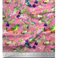 thumbnail image 1 of Soimoi Cotton Poplin Fabric Leaves,Floral & Hummingbird Bird Fabric Prints By Yard 56 Inch Wide, 1 of 1