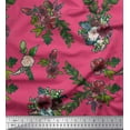 thumbnail image 1 of Soimoi Cotton Poplin Fabric Leaves & Ranunculus Floral Decor Fabric Printed Yard 42 Inch Wide, 1 of 1