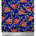 thumbnail image 1 of Soimoi Cotton Poplin Fabric Leaves & Rose Floral Fabric Prints By Yard 42 Inch Wide, 1 of 1