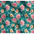 thumbnail image 1 of Soimoi Cotton Poplin Fabric Leaves & Rose Watercolor Printed Craft Fabric by The Yard 56 Inch Wide, 1 of 7
