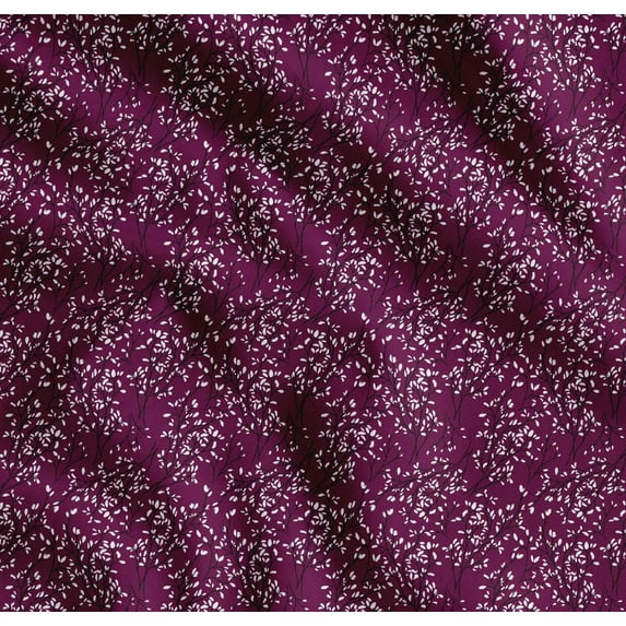 Soimoi Cotton Poplin Fabric Leaves Shirting Print Fabric by The Yard 56 Inch Wide