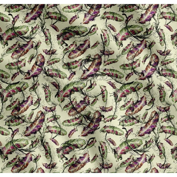 Soimoi Cotton Poplin Fabric Leaves & Texture Print Fabric by The Yard 56 Inch Wide