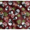 thumbnail image 1 of Soimoi Cotton Poplin Fabric Monstera Leaves,Floral & Horror Skull Halloween Printed Fabric 1 Yard 56 Inch Wide, 1 of 7