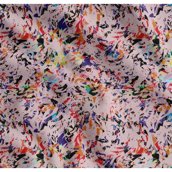 Soimoi Cotton Poplin Fabric Multicolor Texture Print Fabric by The Yard 56 Inch Wide