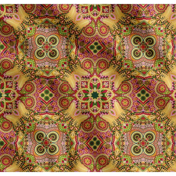 Soimoi Cotton Poplin Fabric Paisley & Mandala Decorative Fabric Prints by Yard 42 Inch Wide