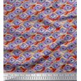 thumbnail image 1 of Soimoi Cotton Poplin Fabric Peacock Feather Printed Craft Fabric by the Yard 42 Inch Wide, 1 of 1
