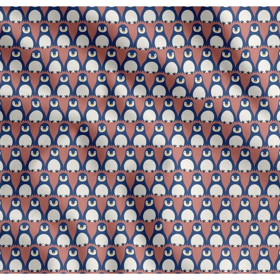 Soimoi Cotton Poplin Fabric Penguin Ocean Print Fabric by Yard 42 Inch Wide