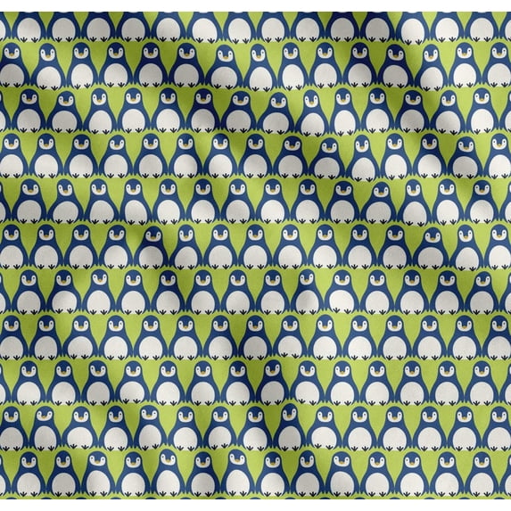 Soimoi Cotton Poplin Fabric Penguin Ocean Print Sewing Fabric Yard 42 Inch Wide