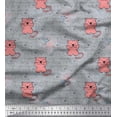 thumbnail image 1 of Soimoi Cotton Poplin Fabric Rat & Cat Kids Print Fabric by The Yard 56 Inch Wide, 1 of 1