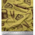 thumbnail image 1 of Soimoi Cotton Poplin Fabric Rolling Pin,Wheat & Sandwich Bread Food Print Fabric by Yard 56 Inch Wide, 1 of 1