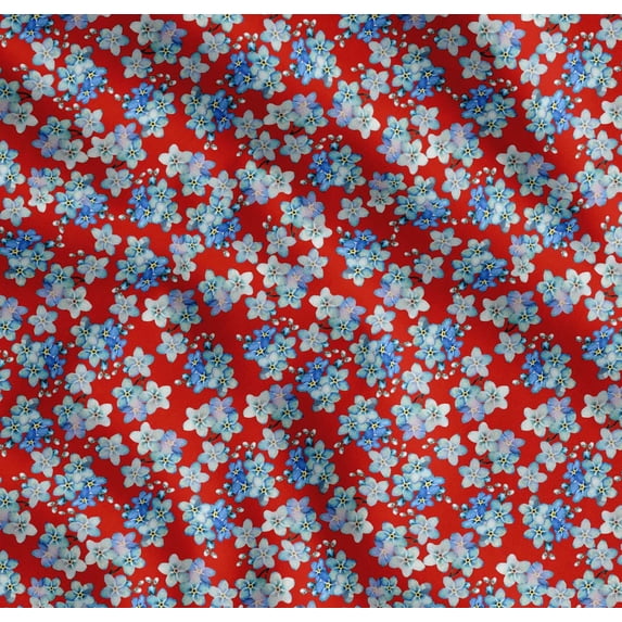 Soimoi Cotton Poplin Fabric Scorpion Grasses Floral Print Sewing Fabric Yard 56 Inch Wide