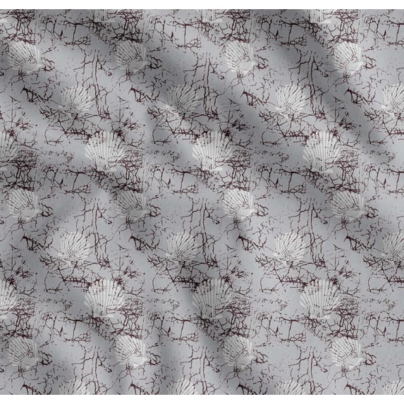 Soimoi Cotton Poplin Fabric Seashell & Texture Fabric Prints By Yard 42 Inch Wide