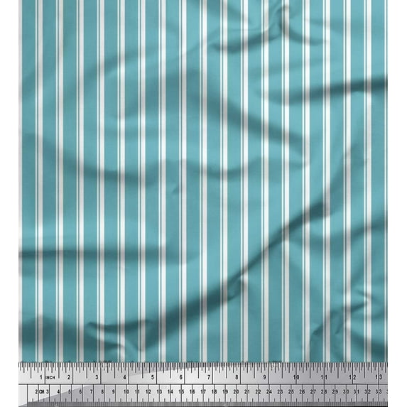 Soimoi Cotton Poplin Fabric Striped Stripe Print Sewing Fabric Yard 42 Inch Wide