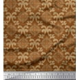 thumbnail image 1 of Soimoi Cotton Poplin Fabric Swirl & Ogee Damask Print Sewing Fabric Yard 56 Inch Wide, 1 of 1