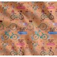 thumbnail image 1 of Soimoi Cotton Poplin Fabric Text,Floral & Bicycle Transport Print Fabric by The Yard 42 Inch Wide, 1 of 7