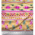 thumbnail image 1 of Soimoi Cotton Poplin Fabric Triangle & Greek Key Geometric Printed Fabric 1 Yard 56 Inch Wide, 1 of 1