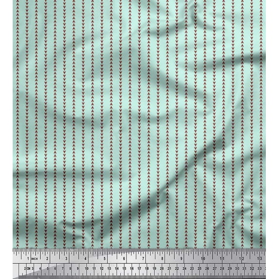 Soimoi Cotton Poplin Fabric Triangle Shirting Printed Fabric 1 Yard 42 Inch Wide