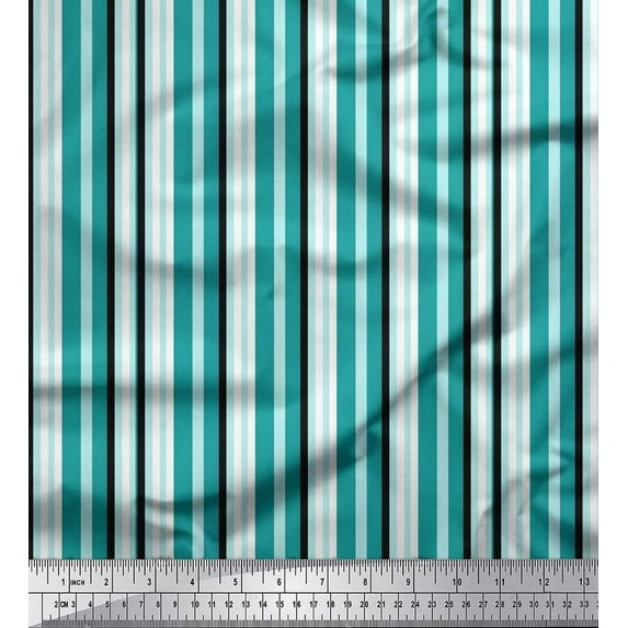 Soimoi Cotton Poplin Fabric Vertical Stripe Print Fabric by Yard 56 Inch Wide