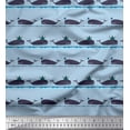 thumbnail image 1 of Soimoi Cotton Poplin Fabric Whale Ocean Print Fabric by The Yard 42 Inch Wide, 1 of 3