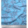 thumbnail image 1 of Soimoi Cotton Poplin Fabric Yellow Blue Flower Floral Fabric Prints By Yard 56 Inch Wide, 1 of 1