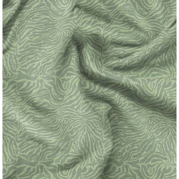 Soimoi Cotton Poplin Green Fabric - By the Yard - 42 Inch Wide - Abstracts Art Fabric - Contemporary and Unique Patterns for Creative Projects Printed Fabric