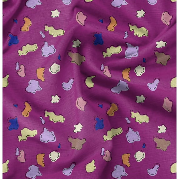 Soimoi Cotton Poplin Pink Fabric - By the Yard - 42 Inch Wide - Abstracts Art Fabric - Contemporary and Unique Patterns for Creative Projects Printed Fabric