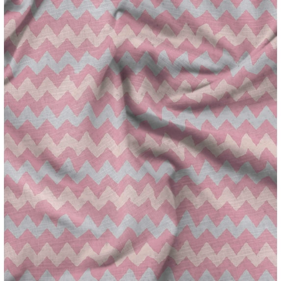 Soimoi Cotton Poplin Pink Fabric By the Yard - 42 Inch Wide - Geometric Geometric - Modern and Artistic Fusion for Fashion and Home Printed Fabric