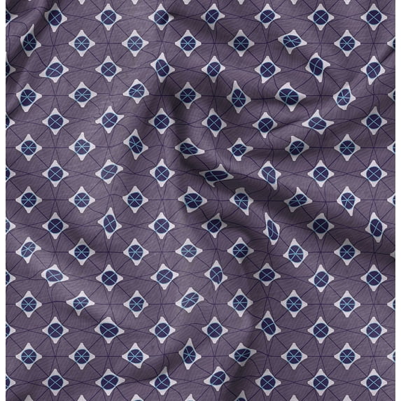 Soimoi Cotton Poplin Purple Fabric By the Yard - 42 Inch Wide - African Tribal Material - Artistic and Modern Patterns for Various Uses Printed Fabric