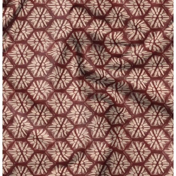 Soimoi Cotton Poplin Red Fabric By the Yard - 42 Inch Wide - Tie & Dye Fabric - Colorful and Bohemian Prints for Fashion and Crafts Printed Fabric