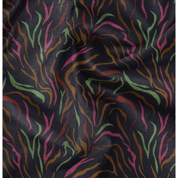 Soimoi Cotton Satin Spandex Blue Fabric By the Yard - 54 Inch Wide -Abstracts Art Fabric - Contemporary and Unique Patterns for Creative Projects Printed Fabric