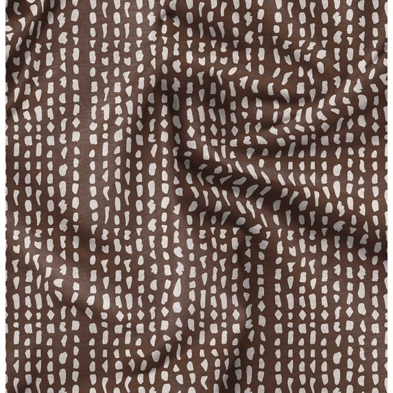 Soimoi Cotton Satin Spandex Brown Fabric By the Yard - 54 Inch Wide - Abstracts Art Fabric - Contemporary and Unique Patterns for Creative Projects Printed Fabric