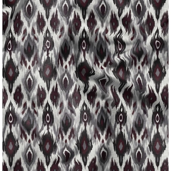Soimoi Cotton Satin Spandex Gray Fabric By the Yard - 54 Inch Wide - Ikat Fabric - Elegant and Traditional Patterns for Stylish Creations Printed Fabric