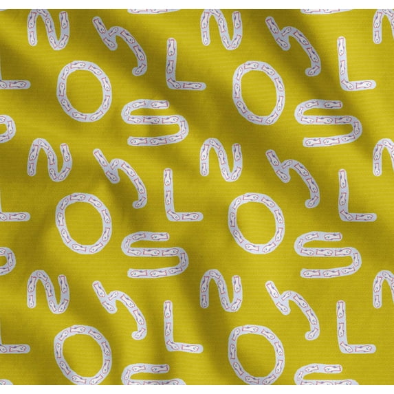 Soimoi Cotton Voile Fabric Alphabets,Waves & Fish Artistic Print Sewing Fabric Yard 42 Inch Wide