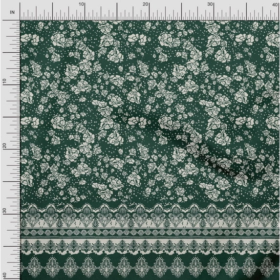 Soimoi Cotton Voile Fabric Artistic Flower Panel Print Fabric by The Yard 42 Inch Wide