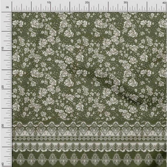 Soimoi Cotton Voile Fabric Artistic Flower Panel Print Fabric by Yard 42 Inch Wide