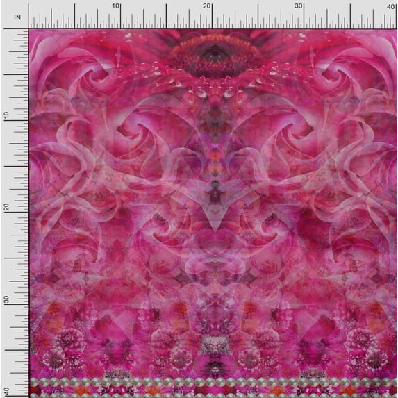 Soimoi Cotton Voile Fabric Artistic Roses Panel Print Sewing Fabric Yard 56 Inch Wide